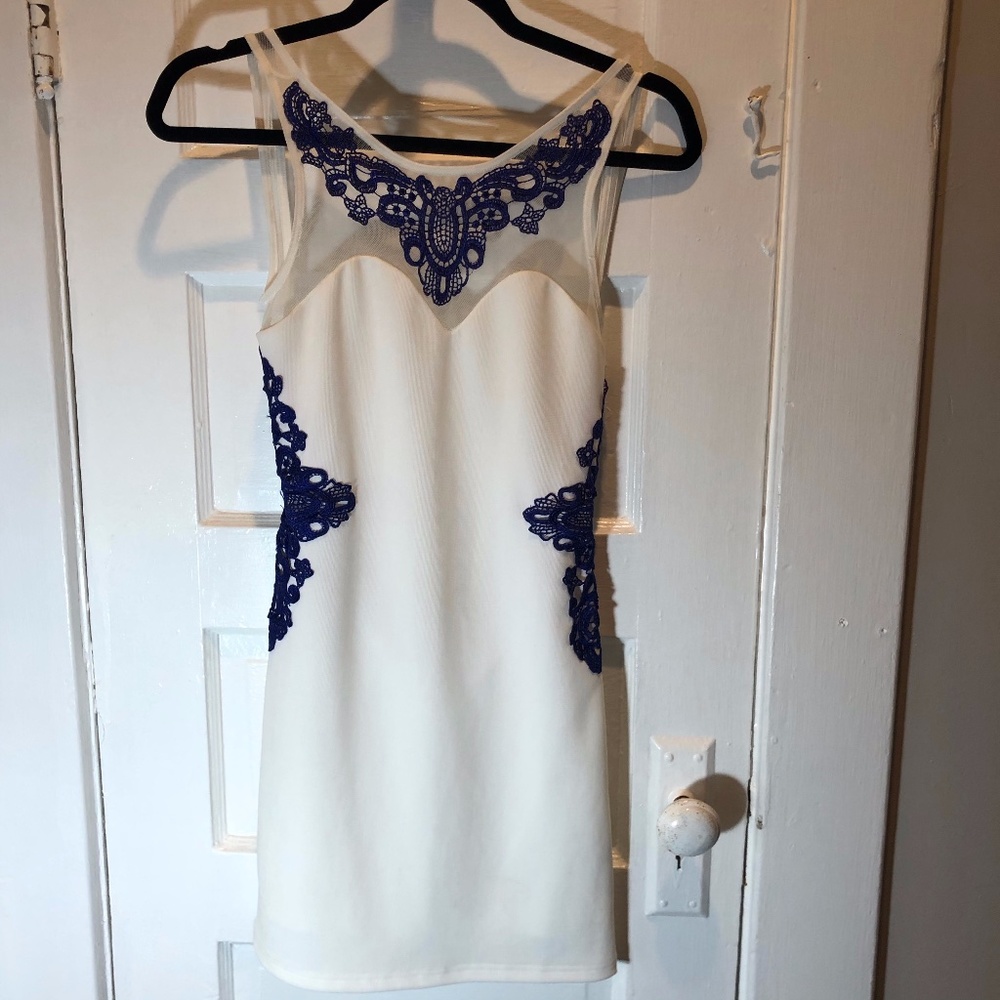 White Backless Mini Dress with an Open Back